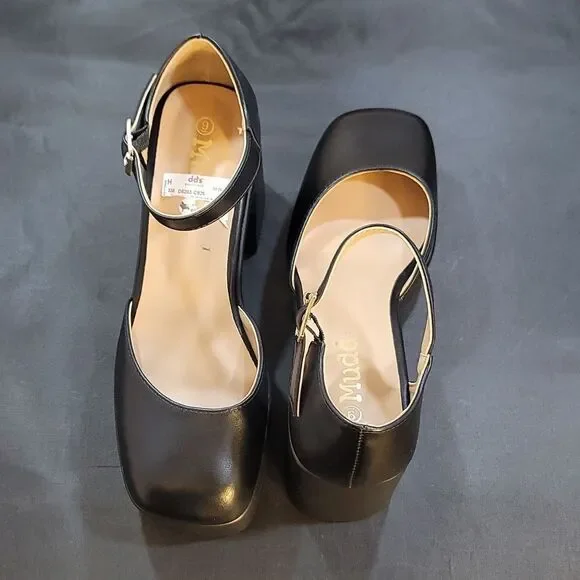 BRAND NEW MUDD BLOCK-HEEL ADJUSTABLE ANKLE STRAP SANDAL - Picture 4 of 16